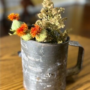 Vintage Rustic Metal Measuring Sifter